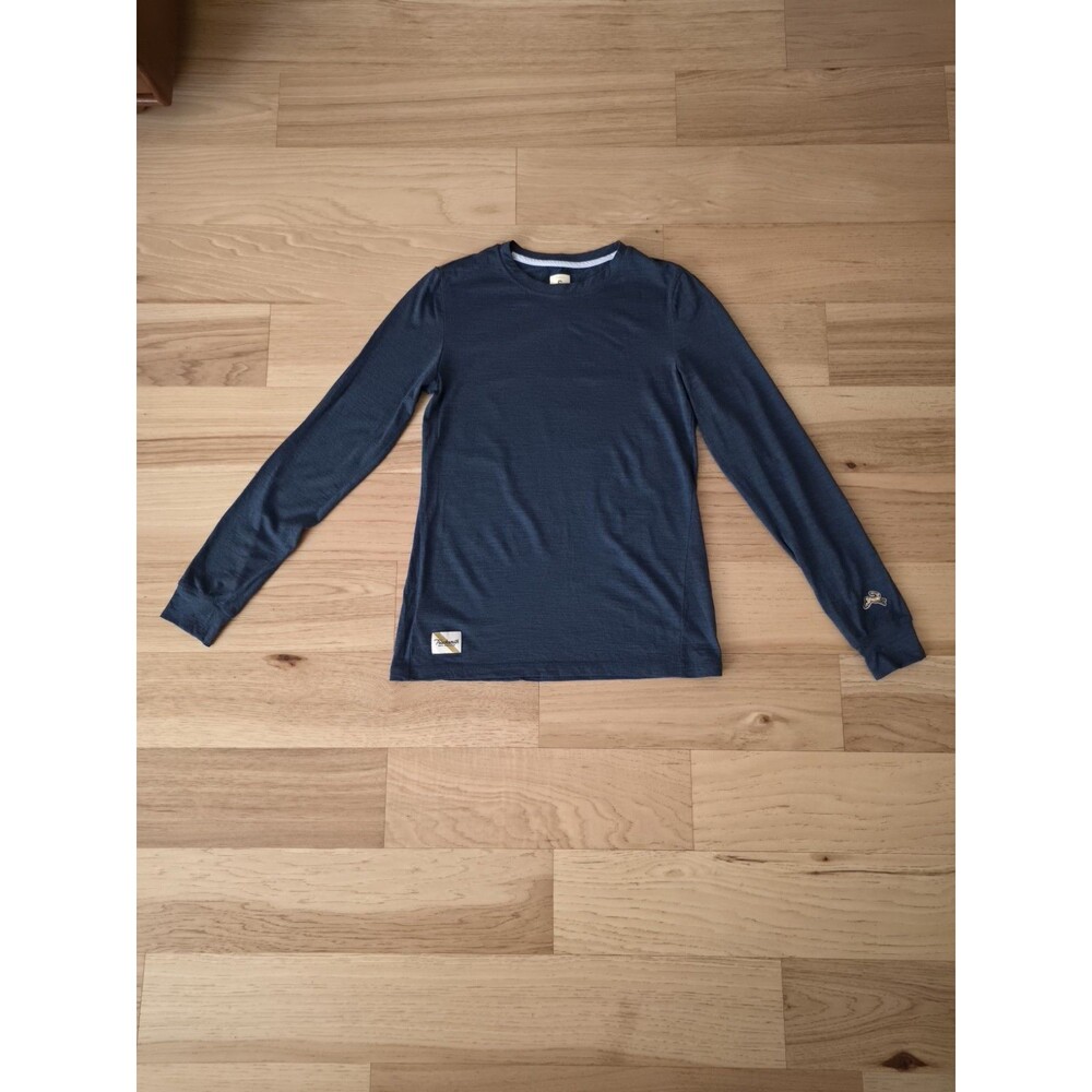 Tracksmith Harrier T-Shirt Womens S Navy Blue Merino Wool Long Sleeve Running